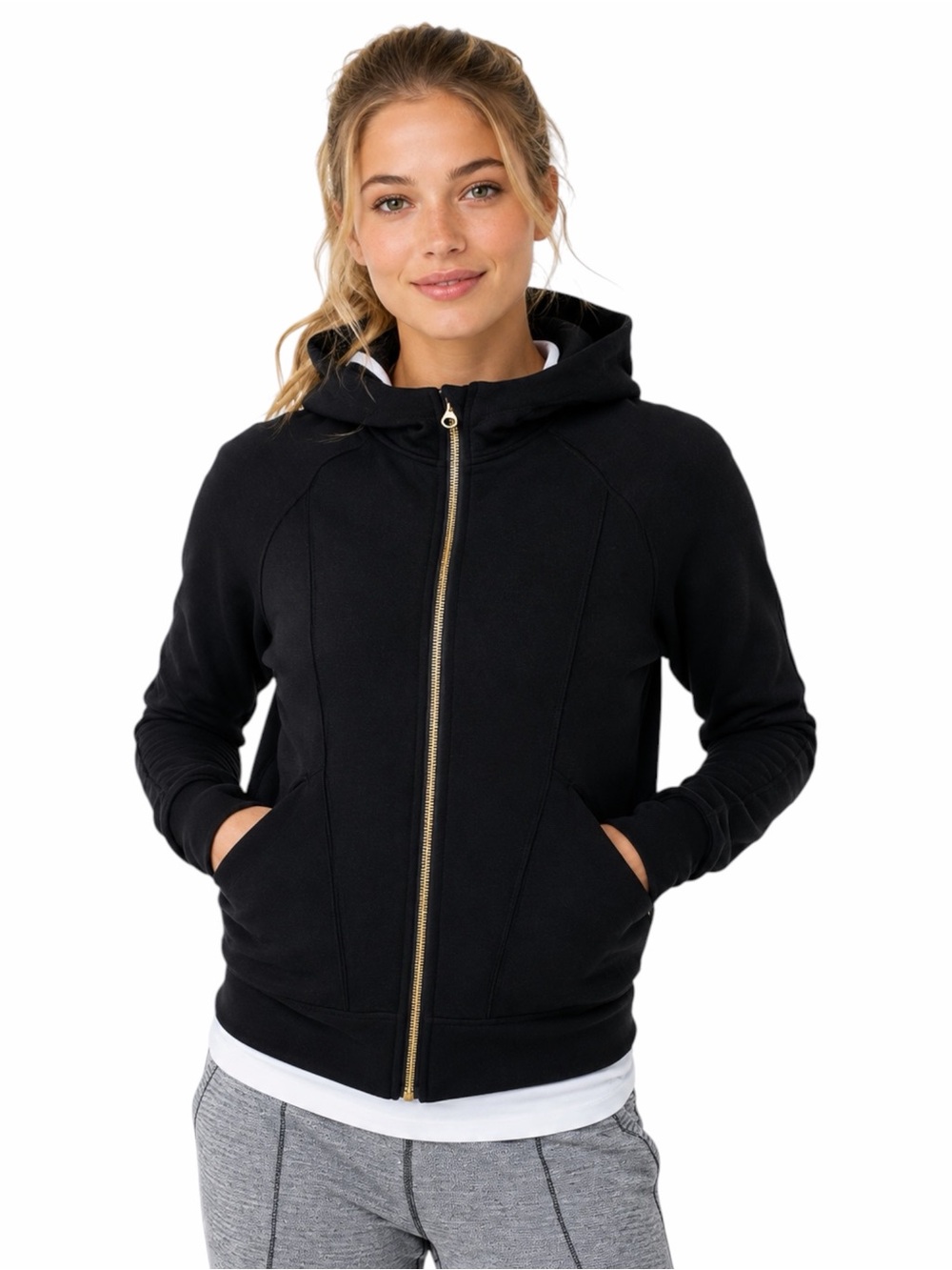 Lululemon – Warm Core Hoodie – Black – Polartec Power Stretch Pro – Sz. 12